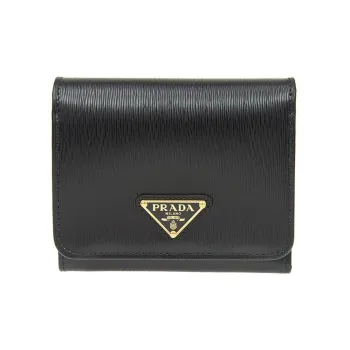 PRADA Cow Leather Wallets Coin Purses Regular Women's Black