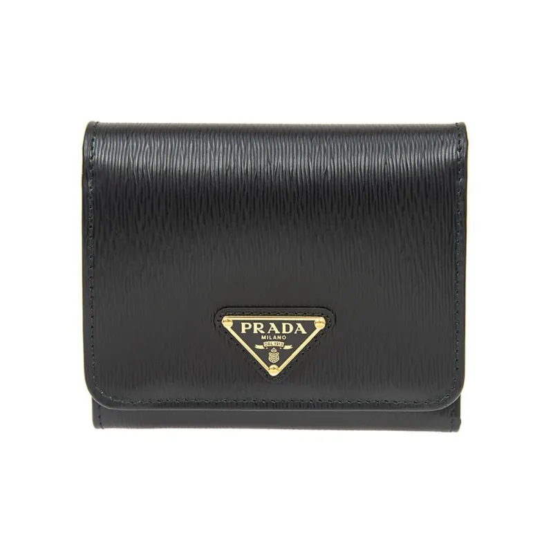 PRADA Cow Leather Wallets Coin Purses Regular Women's Black-0