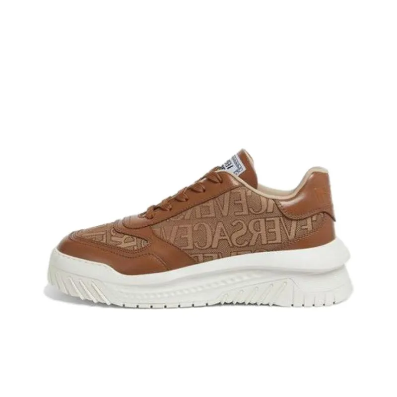VERSACE Allover Odissea Low-Top Casual Shoes Men's Brown-0