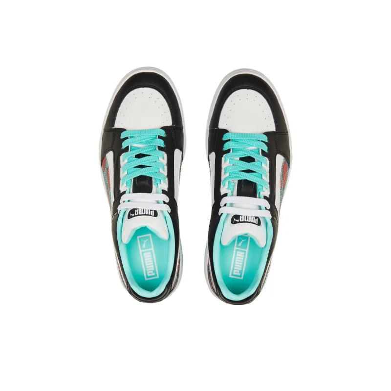 PUMA Slipstream Lo Btw Anti Slip Wear Resistant Low Top Skateboard Shoes Women's White Black Green-3