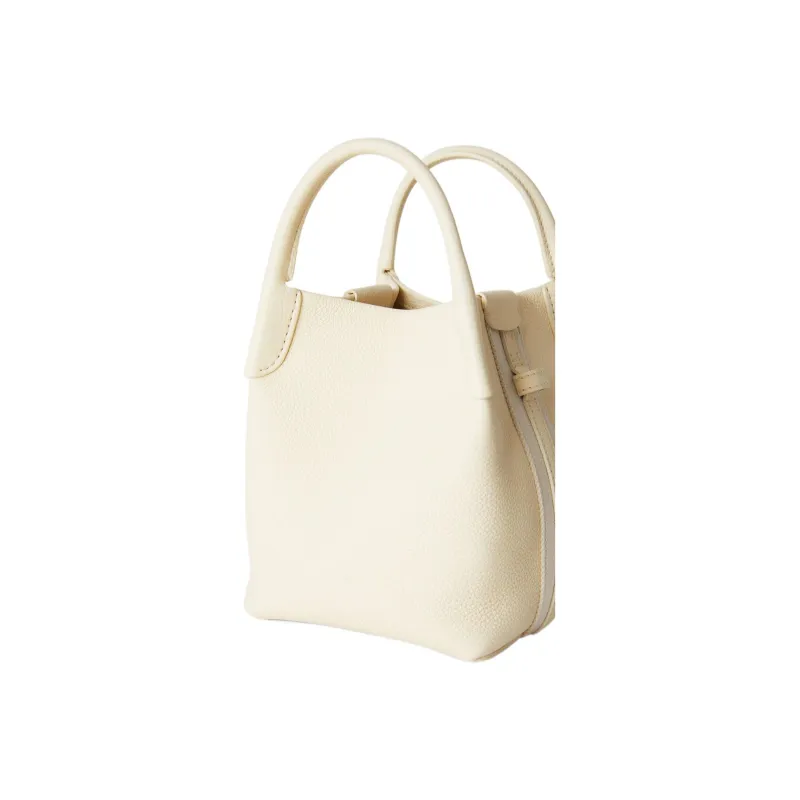 Loro Piana Cow Leather Shoulder Bag Crossbody Bag Handbag Mini Women's Soft White-3