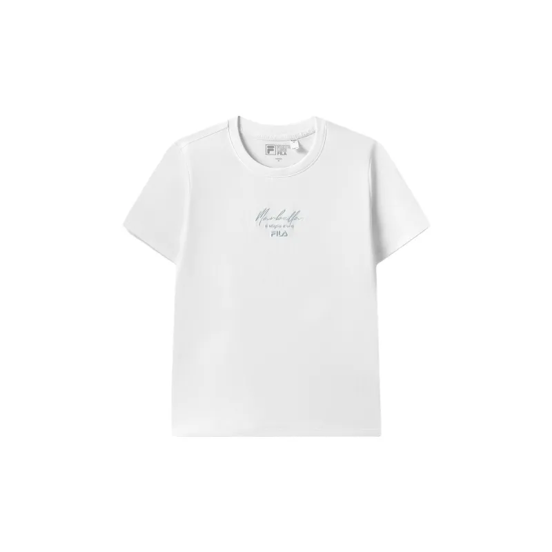 FILA Set in Sleeve T Shirt Women's Standard White-1