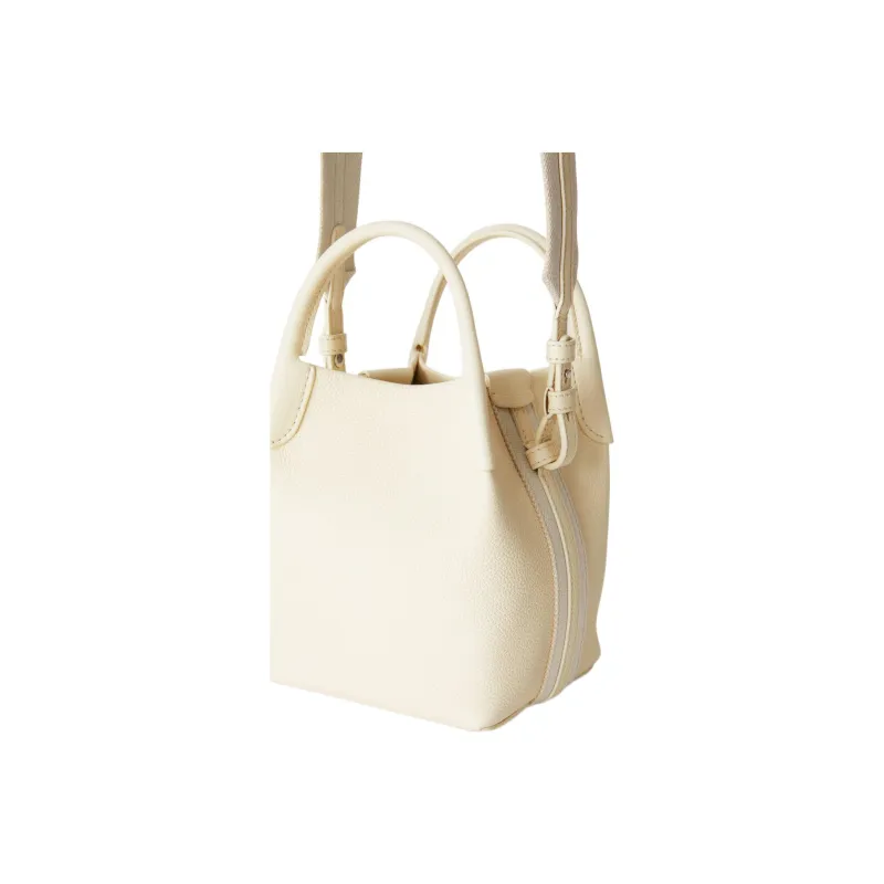Loro Piana Cow Leather Shoulder Bag Crossbody Bag Handbag Mini Women's Soft White-4