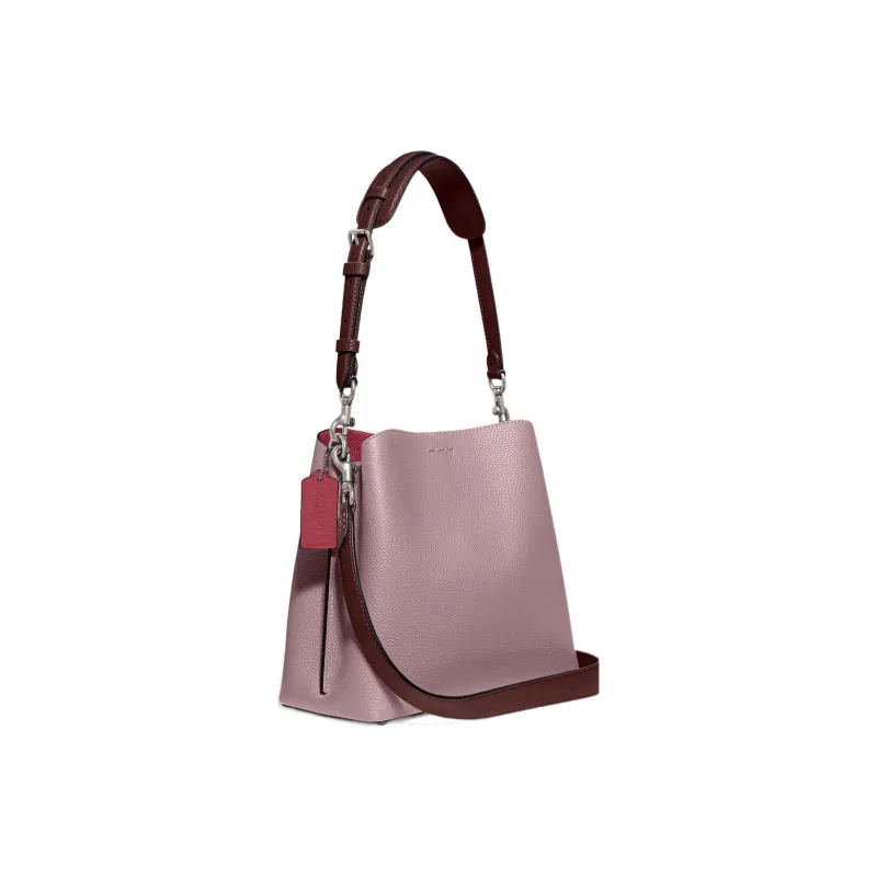 COACH Willow Leather Bucket Bags Shoulder Bag Crossbody Bag Medium Size Women's Purple-1