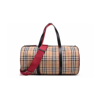 Burberry Cotton Sports Bag Travel Bag Regular Unisex Classic Plaid