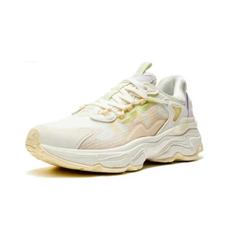 XTEP Junling 2.0 Anti-Slip Wear-Resistant Low-Top Running Shoes Women's White Cyan Purple-1