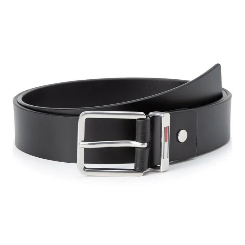 Tommy Hilfiger Cow Leather Belts Men's Black 3.5cm-0
