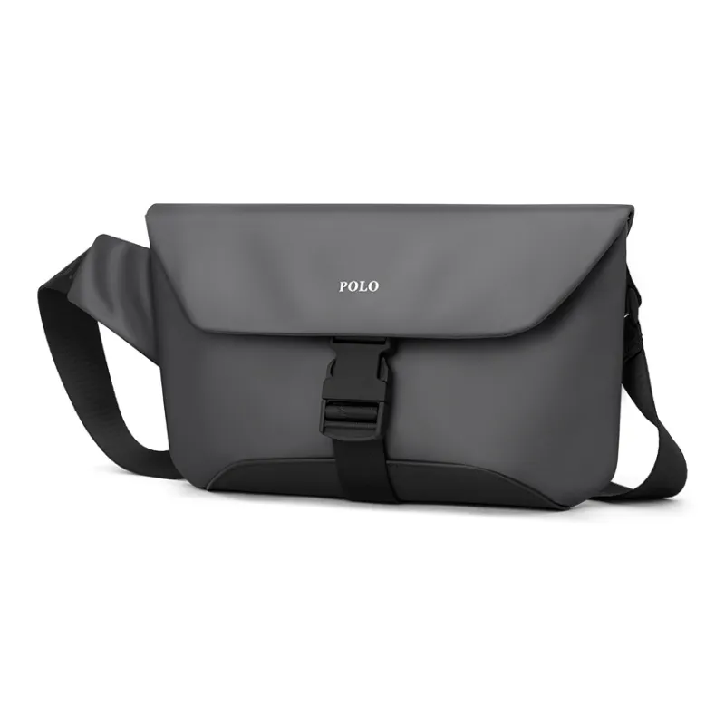 POLO Fabric Crossbody Bag, Men's Shoulder Bag Medium Size Men's Dark Gray-0