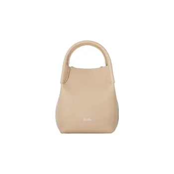 Loro Piana Cow Leather Shoulder Bag Crossbody Bag Handbag Mini Women's Light Vanilla