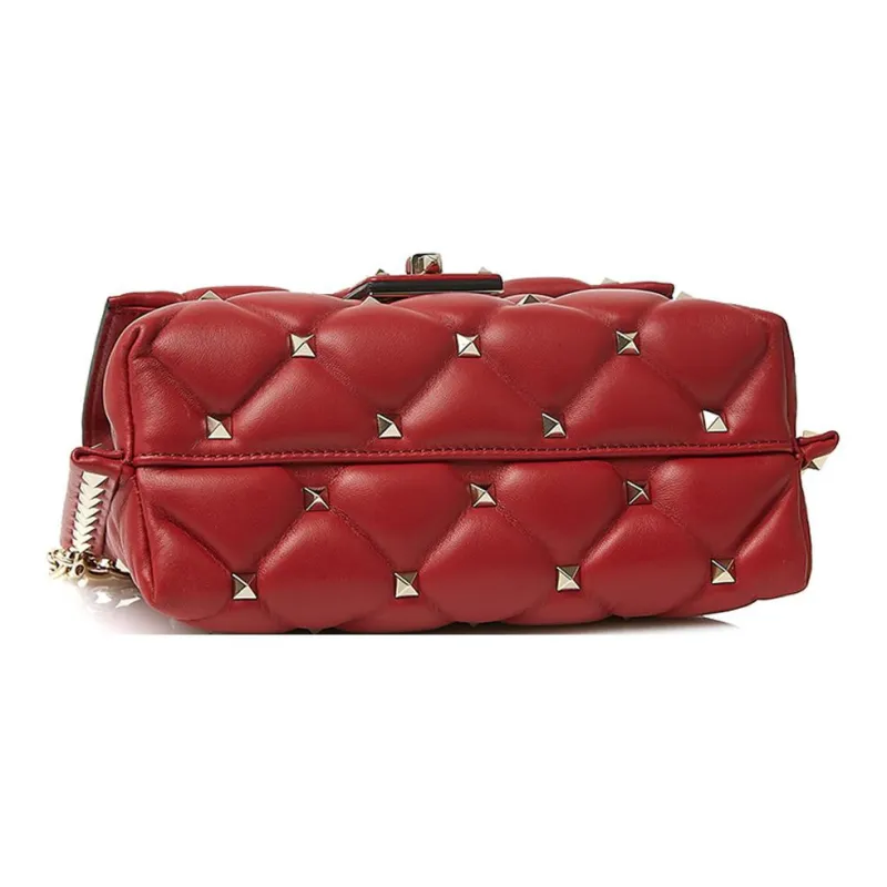 Valentino Leather Crossbody Bag Shoulder Bag Women's Red-4