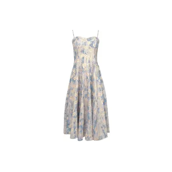 Vine Color Slip Dresses Women's Light Blue