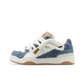 Cat&Sofa Dreadlocks Series Low Top Skateboard Shoes Unisex Denim Blue