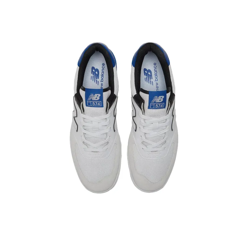 New Balance NB 574 Slip Resistant Cushioning Wear Resistant Low Top Skateboard Shoes Unisex White Blue-3