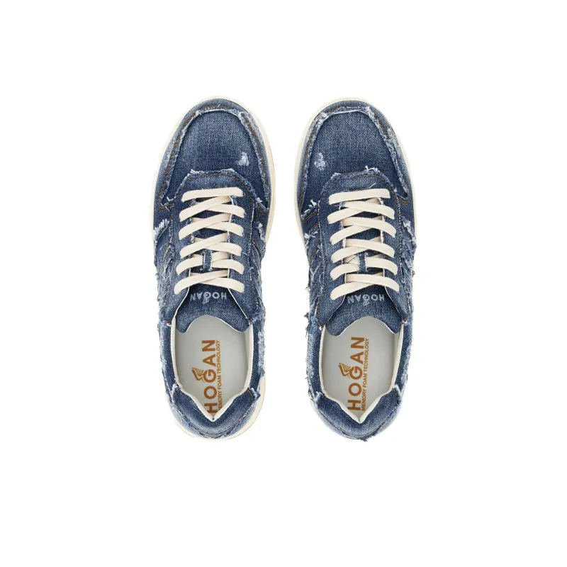 HOGAN H630 Stylish Skateboarding Shoes Men's Denim Blue-2
