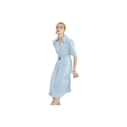 ELLE Short-Sleeved Dresses Women's Light Blue