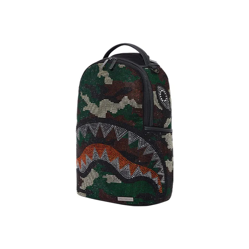 SPRAYGROUND Polyester Backpack Large Size Unisex Gray Green-2