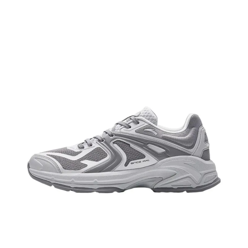 Anta Anti Slip Wear Resistant Low Top Sports Casual Shoes Men's Gray White-0