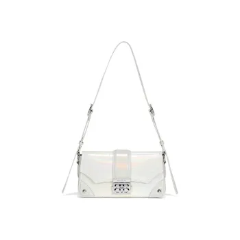 JELLYTOYBOY With Cow Leather And PU Pop Bag Shoulder Bag, Crossbody Bag Medium Size Women's Black/White
