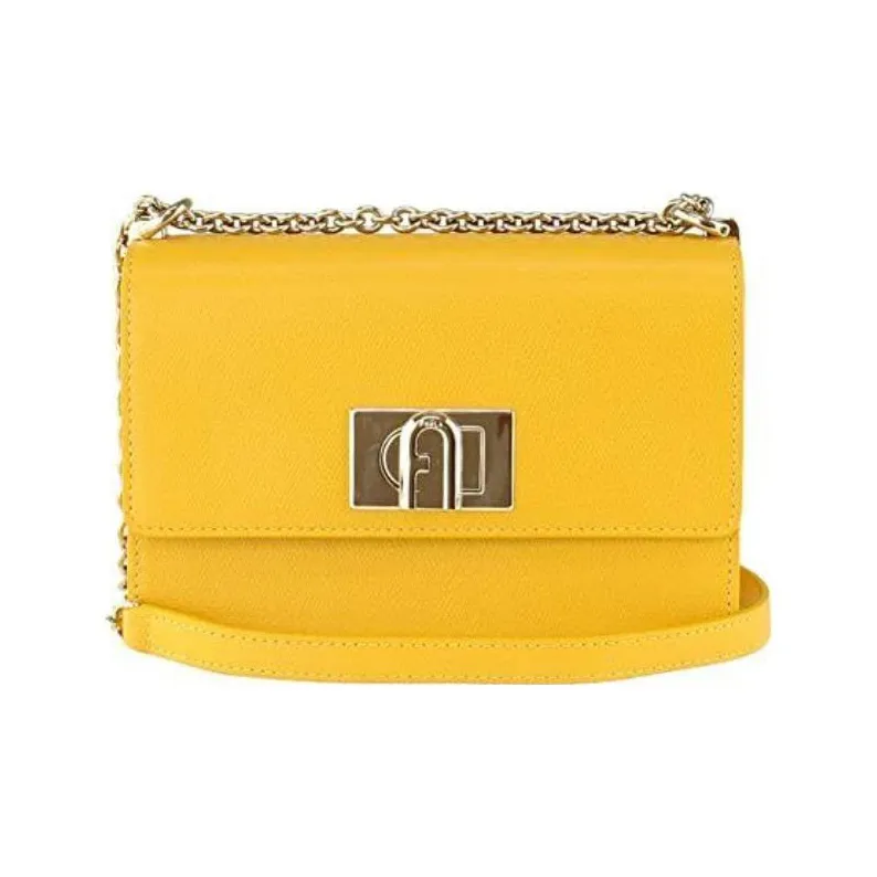 Furla 1927 Collection Leather Small Square Bag Shoulder Bag Crossbody Bag Mini Women's Lemon-0