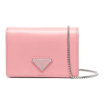 PRADA Calfskin Shoulder Bag Crossbody Bag Wallet Regular Women's Pink