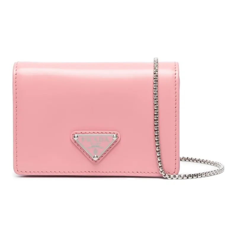 PRADA Calfskin Shoulder Bag Crossbody Bag Wallet Regular Women's Pink-0