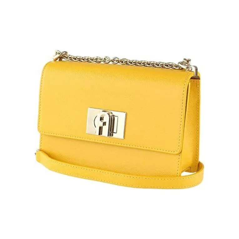 Furla 1927 Collection Leather Small Square Bag Shoulder Bag Crossbody Bag Mini Women's Lemon-1
