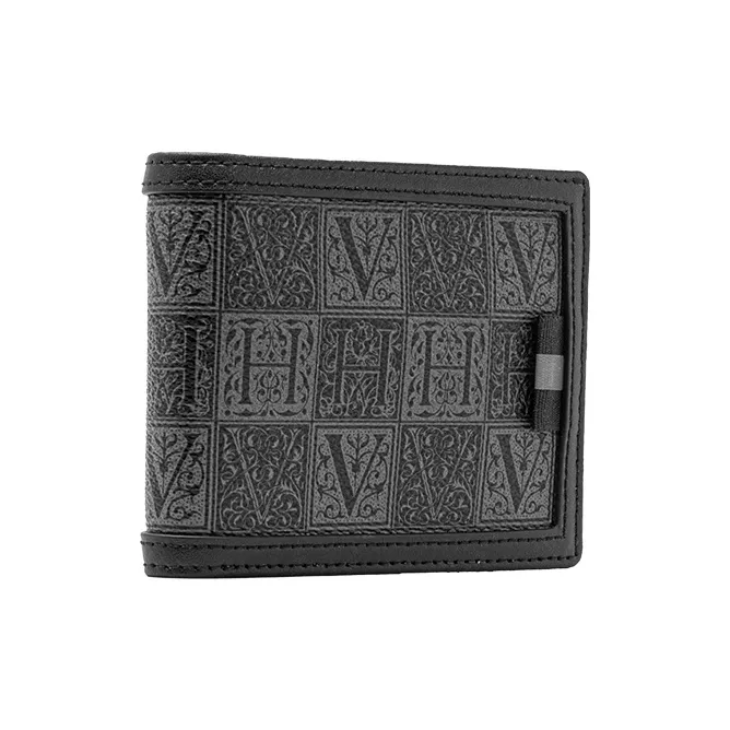 VANESSA HOGAN Cow Leather Clutch Coin Purse Card Holder Wallet Small Size Men's Black-2
