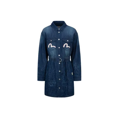 EVISU Long-Sleeved Dresses Women's Denim Blue