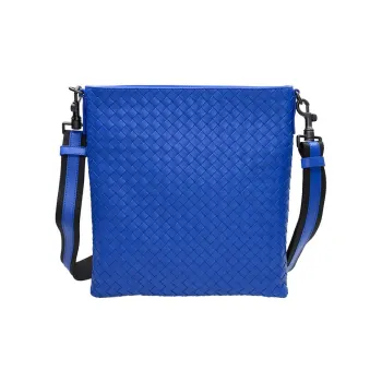 Bottega Veneta Lambskin Shoulder Bag Crossbody Bag Small Size Men's Blue