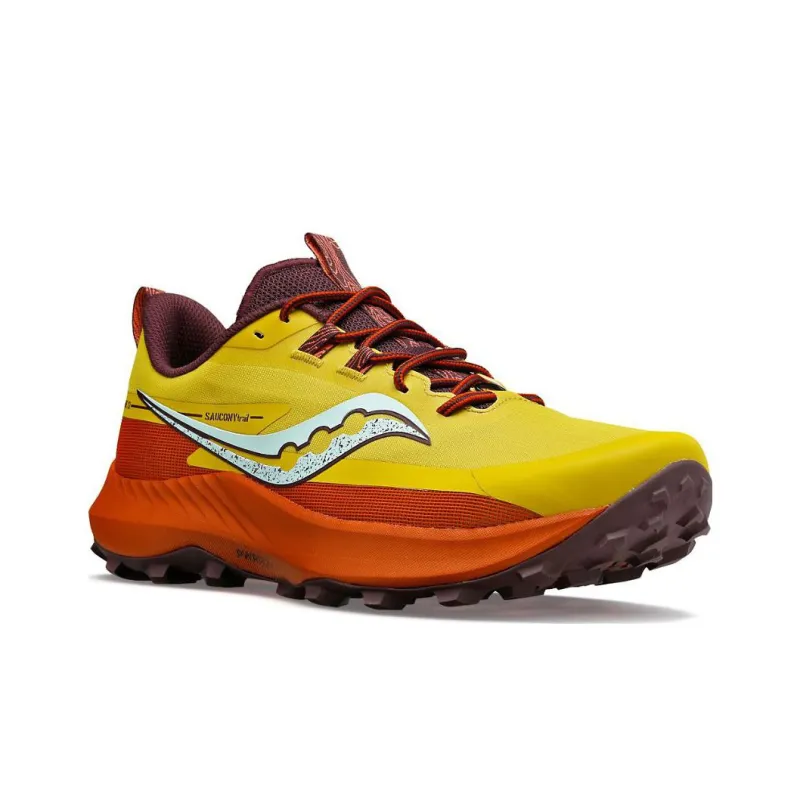 Saucony Peregrine 13 Peregrine Falcon 13 Anti Slip Wear Resistant Low Top Running Shoes Men's Yellow Orange-2