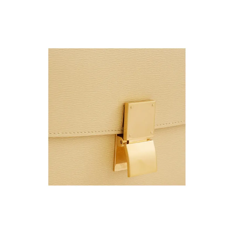 CELINE Calfskin Crossbody Bag Shoulder Bag Women's Light Yellow-4