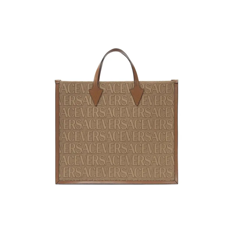 VERSACE Cow Leather Tote Bag Shopping Bag Shoulder Bag Crossbody Bag Handbag Regular Men's Brown-2