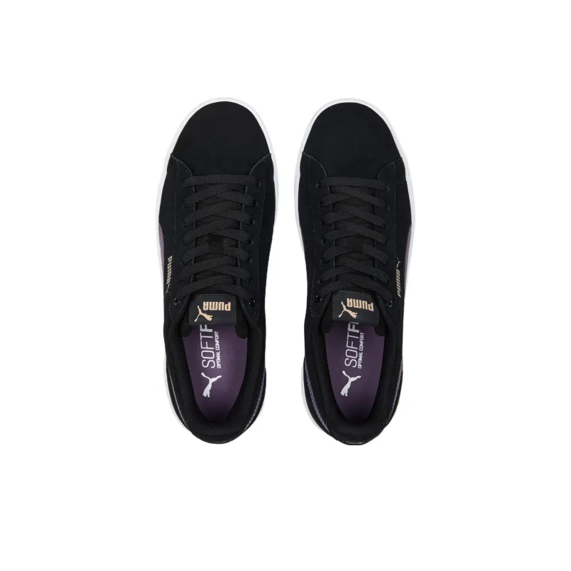 PUMA Vikky V3 Anti-Slip Wear-Resistant Low-Top Skateboard Shoes Women's Black Purple-3