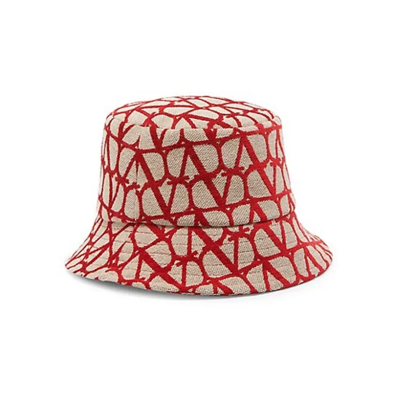 Valentino Bucket Hats Women's Red/Beige-1