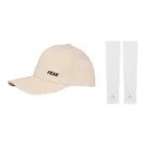 Beige Hats & Caps+White Cooling Arm Sleeves