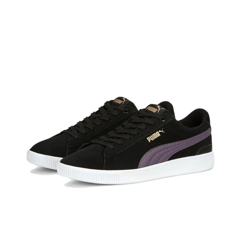 PUMA Vikky V3 Anti-Slip Wear-Resistant Low-Top Skateboard Shoes Women's Black Purple-2