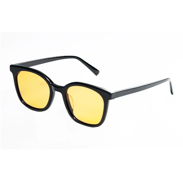 Fancet Studios Sunglasses Unisex Black Frame With Transparent Tea Brown Lens-1