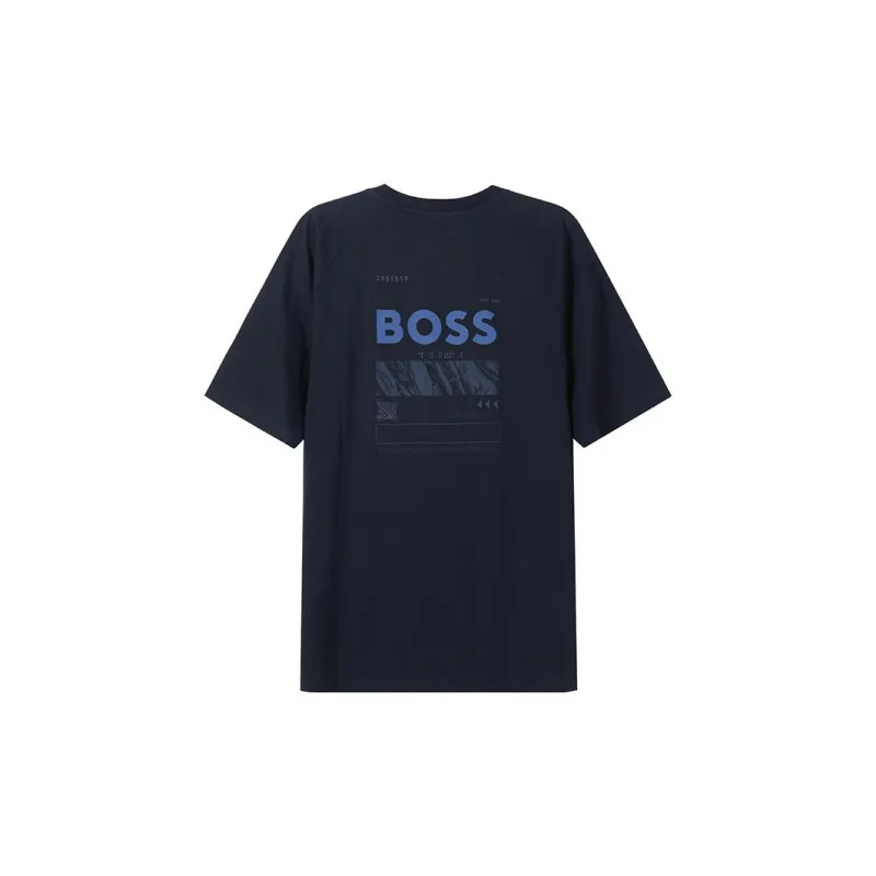 HUGO BOSS Short Sleeved T Shirts Men's Marine Blue-1