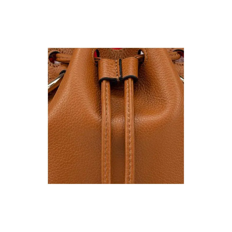 CL LUBOTING Calfskin Bucket Bag, Shoulder Bag, Crossbody Bag Women's Brown-6