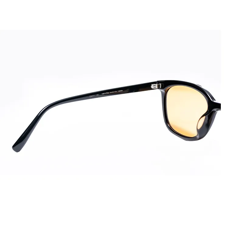 Fancet Studios Sunglasses Unisex Black Frame With Transparent Tea Brown Lens-4