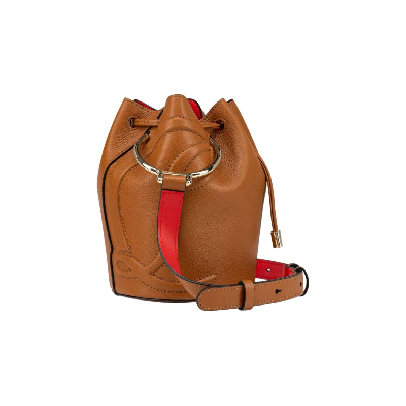 CL LUBOTING Calfskin Bucket Bag, Shoulder Bag, Crossbody Bag Women's Brown-1