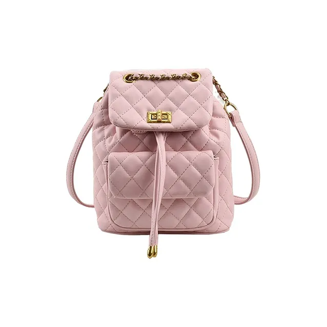 MARKANGARO PU Backpacks Medium Size Women's White Black Pink-1