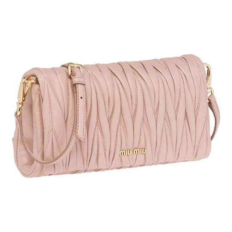 MIU MIU Wander Series Sheepskin Shoulder Bag Crossbody Bag Women's Apricot-1