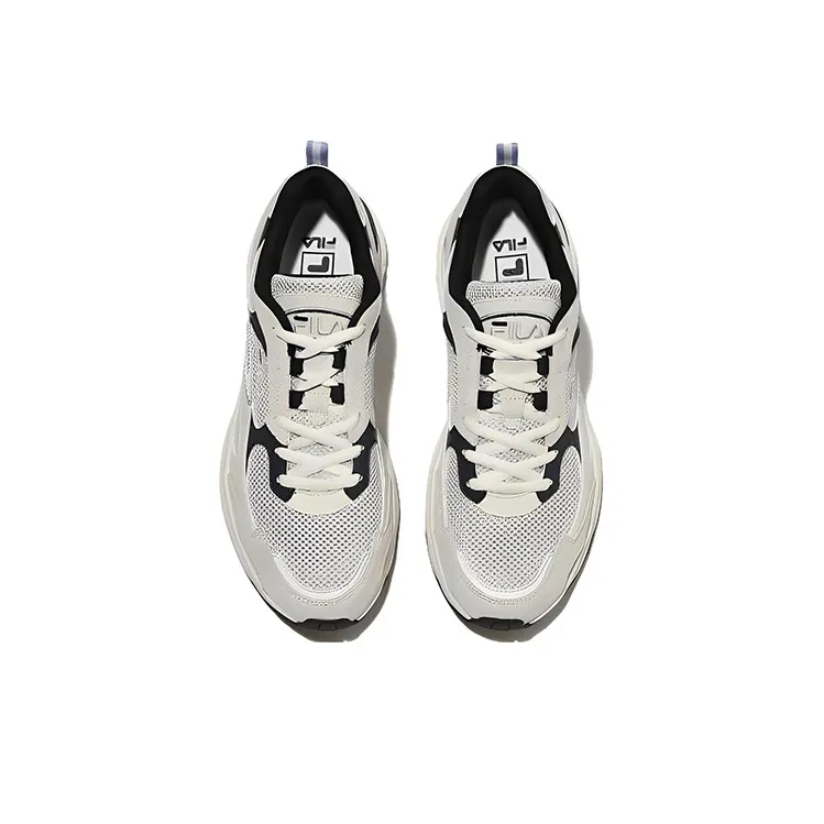 FILA Ray Slip Resistant, Abrasion Resistant, Lightweight Low Top Casual Shoes Unisex Gray Black Korean Style-3