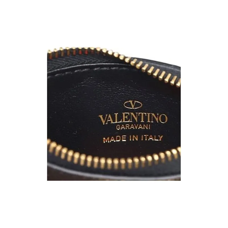 Valentino Leather Coin Purse Women's Black-3