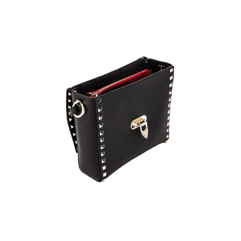 Valentino Leather Crossbody Bag Shoulder Bag Women's Black-2