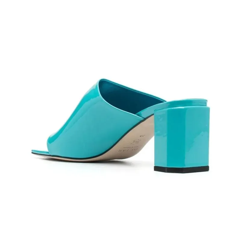 By Far Katya Croco-embossed Mules-3