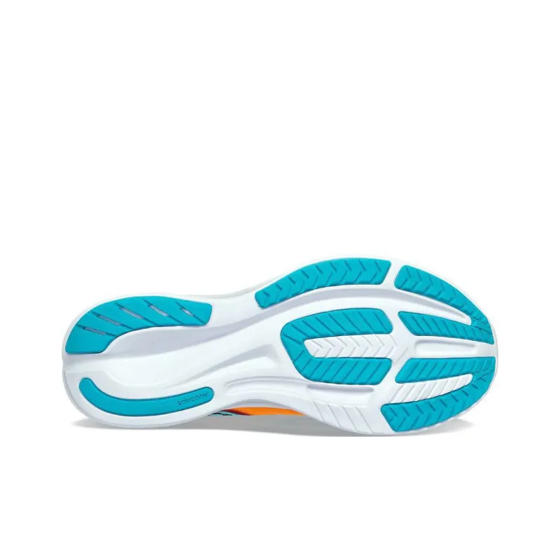 Saucony Ride 16 Yushu Anti Slip Wear Resistant Low Top Running Shoes Men's Orange Blue-3