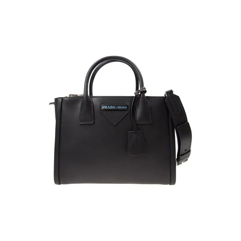 PRADA Calfskin Shoulder Bag Crossbody Bag Handbag Women's Black-0
