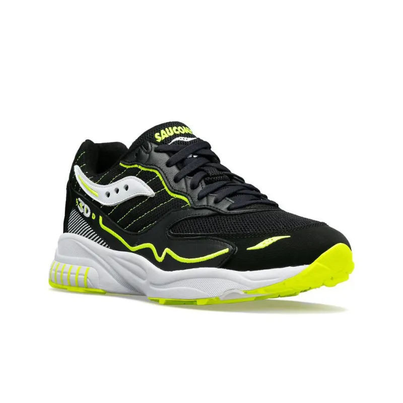 Saucony 3D Grid Hurricane Black Acid Yellow-2